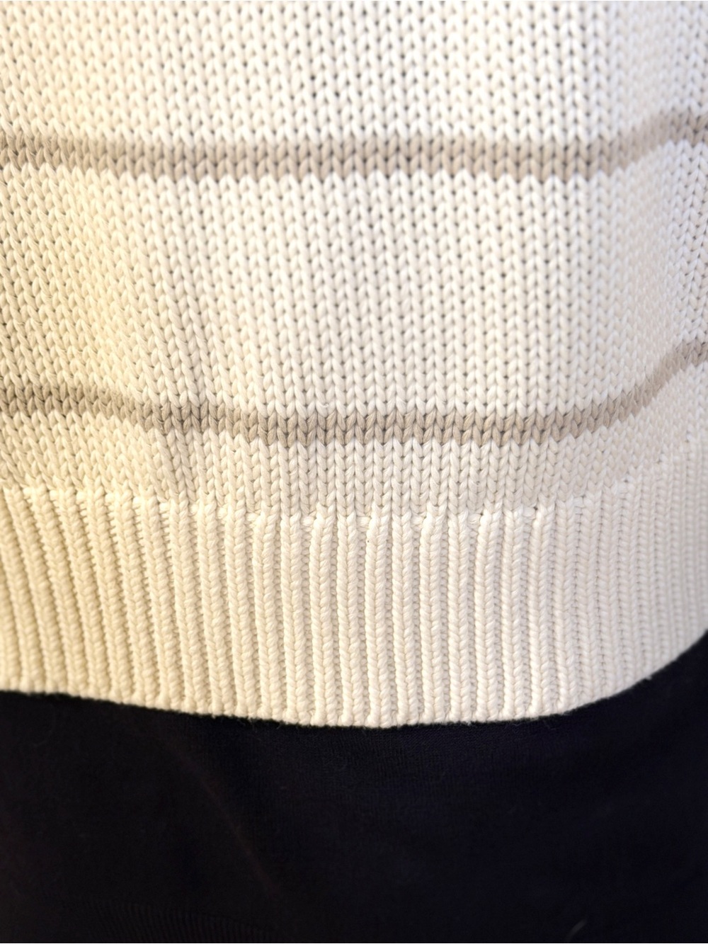 Magaschoni 100% Cotton Striped Cardigan Sweater NWT Cream XS Luxury Knit - Picture 7 of 10